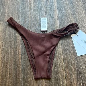 Vitamin A Ribbed Chocolate Brown Bikini Bottom